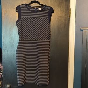 Navy and gray striped dress